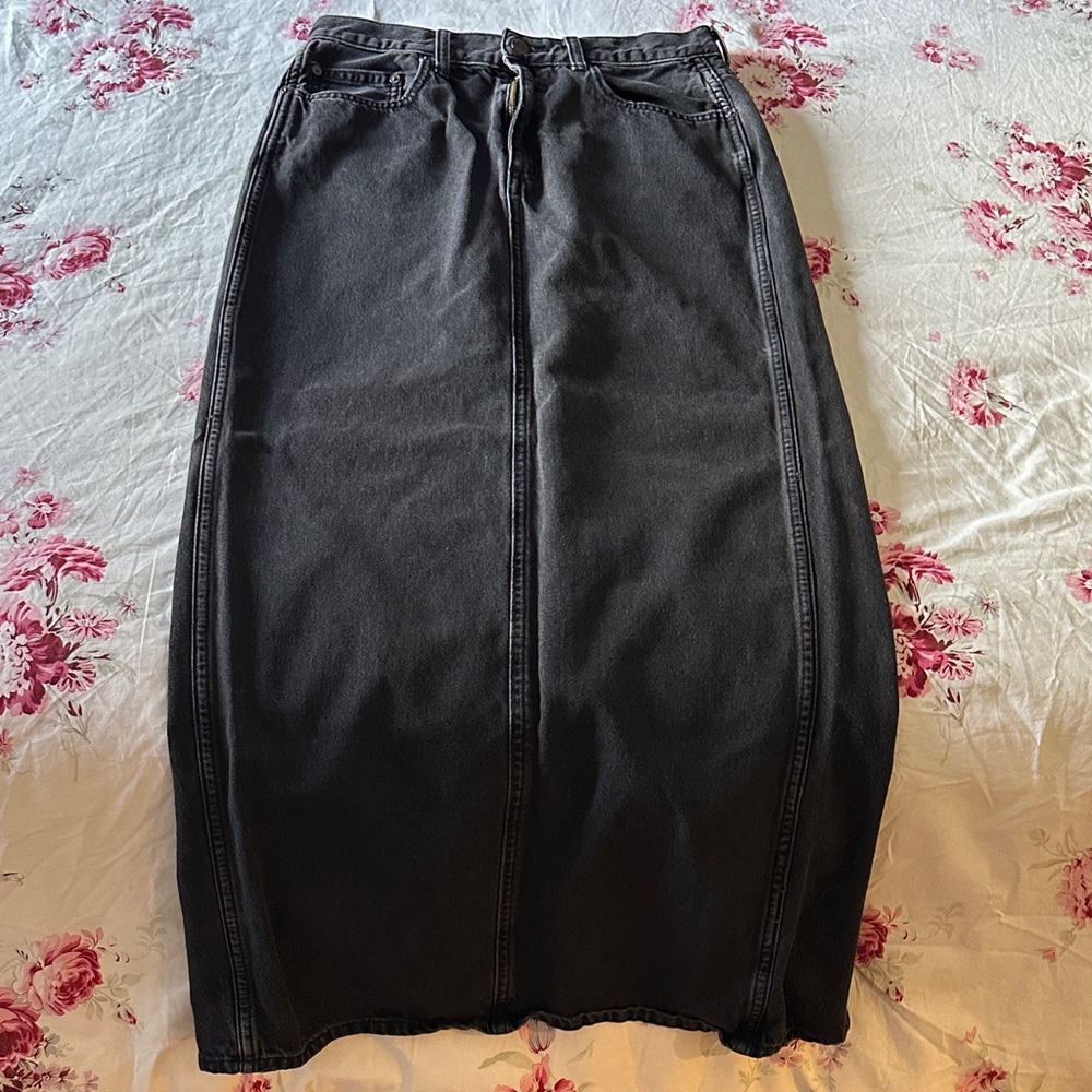 Denim Forum Charcoal Pencil Skirt